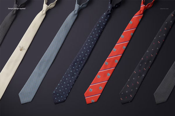 Best Tie Mockups – Modern and Photorealistic Mockup Layouts for Suit Accessories | Fully Editable PSD & Vector Files